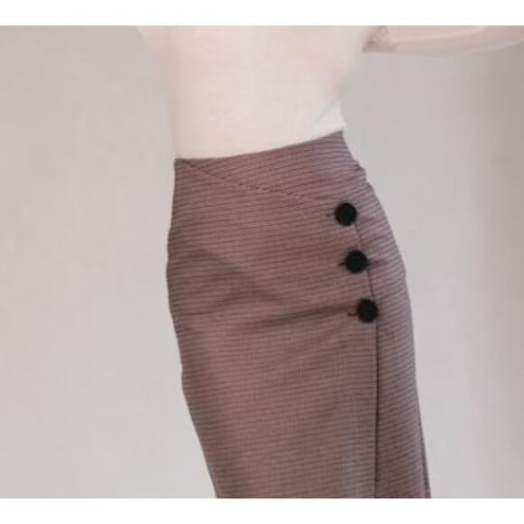 KL by Karl Lagerfeld 90s Brown Wool Blend Pencil Skirt 8 - Picture 2 of 7